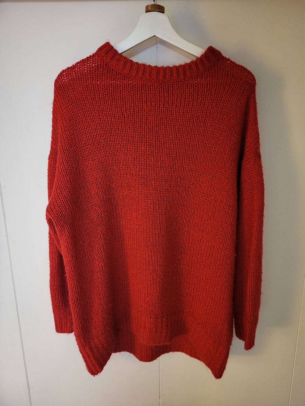 Oversized Red Knit Women's Sweater
